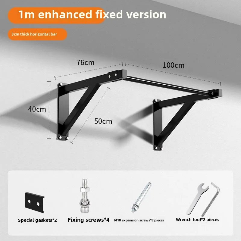 [Stable Triangle Structure] Wall Mounted Horizontal Bar Pull-up Home Indoor and Outdoor Fixed Dual Arm Fitness Equipment