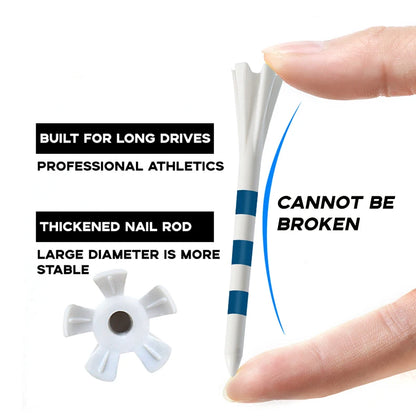 20 Pcs Golf Tees Stand Printing Scale Unbreakable Reduces Friction Golf Tees Plastic Side Spin 5 Prongs Tee Golf Supplies