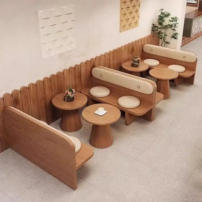 Customizable Cafe Sofa Set, Wall-leaning Bench for Bubble Tea Shops, Sweet Dessert Cafes, and Book Bars