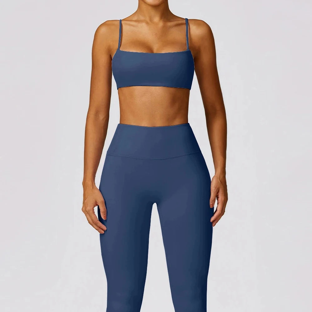 2 Pieces Yoga Set Women Gym Tracksuit Sport Bras Fitness Leggings Outfits Workout Suits Ladies Training Clothes Sets Sportwear