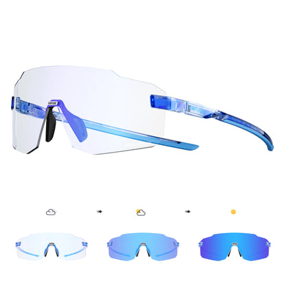 Kapvoe Photochromic Cycling Glasses UV400 Running Sunglasses Lightweight Bicycle MTB Bike Eyewear Sports Safety Goggles