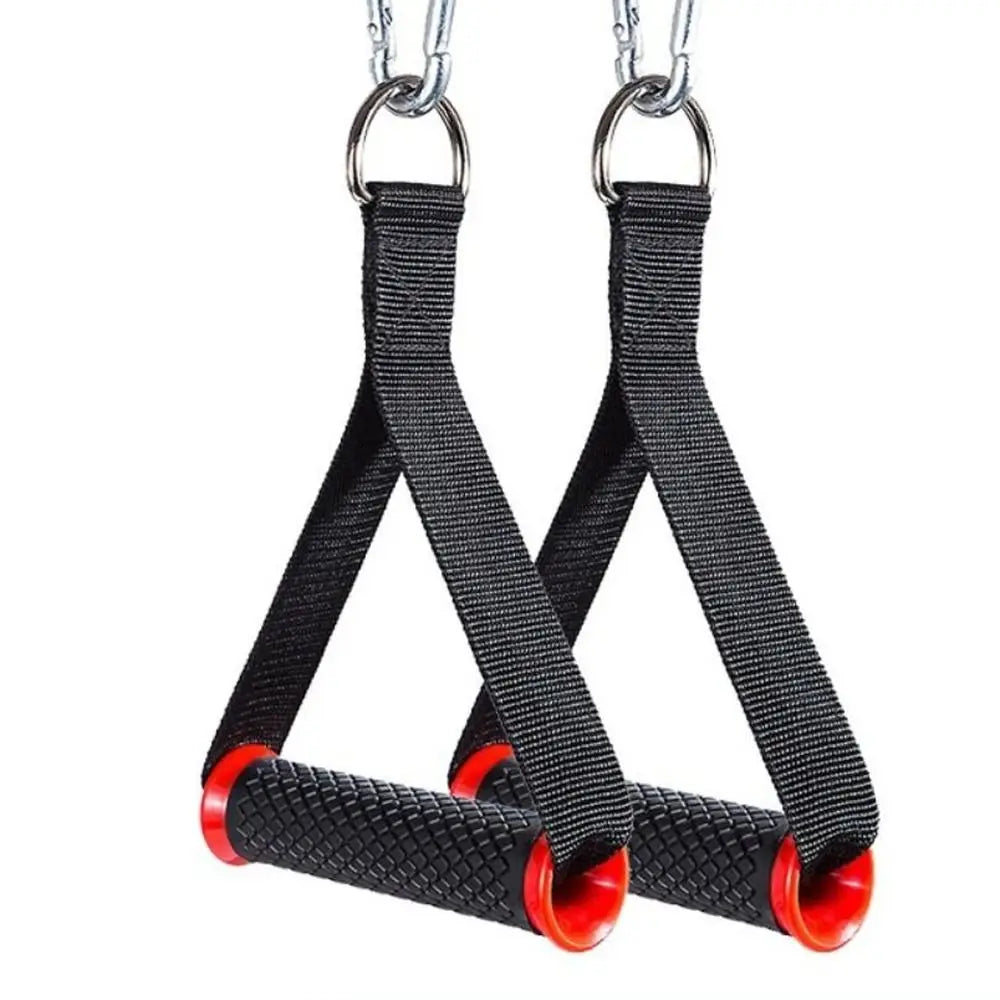 1 Pair of Multifunction Fitness Resistance Bands Handles Anti-slip Wear Resistant Nylon Webbing Grip Puller Handle TPR Strong