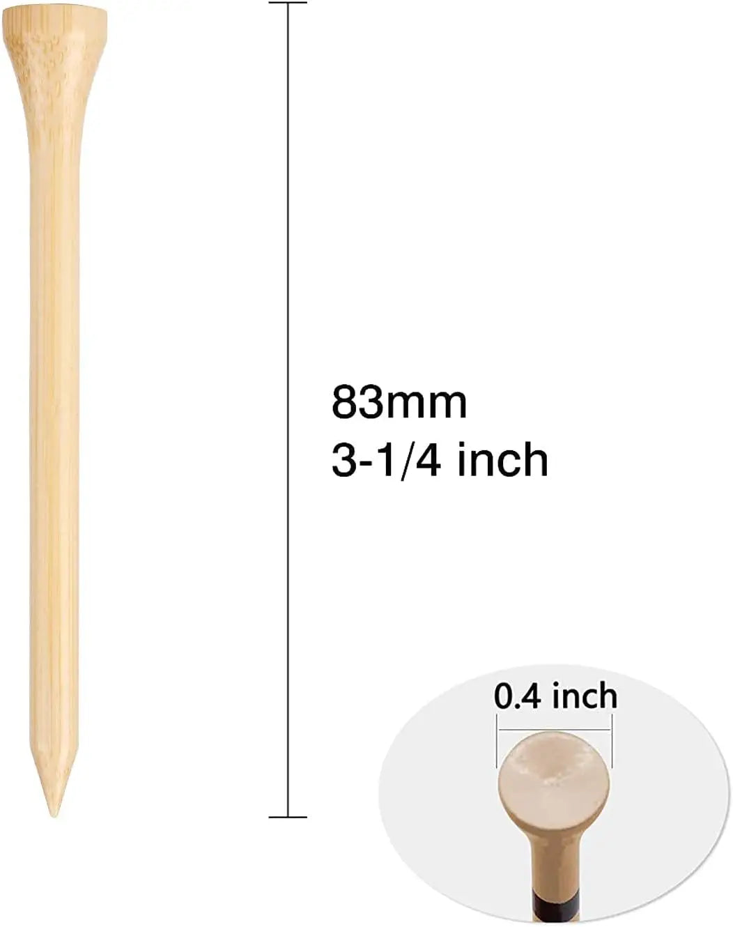 Golf Tees Durable Bamboo Tees 50Pcs/100Pcs 100Pcs 3-1/4" Friendly Biodegradable Material Reduce Friction Side Spin More Stable
