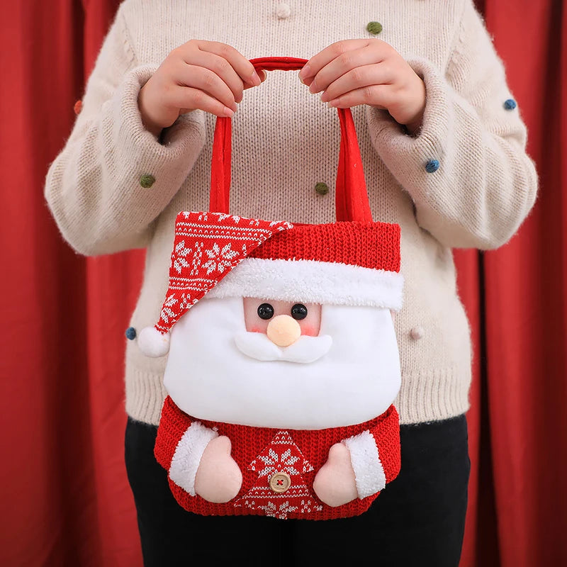 Hot Sale Christmas Gift Bag Christmas Eve Cartoon Candy Gift Bags Can Be Used for The Big Holiday Christmas Tote Bags
