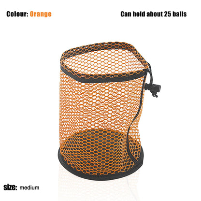 Portable Multipurpose Sports Mesh Net Bag Golf Ball Organizer Bag Drawstring Pouch Golf Sports Supplies Can hold 12/25/50 Balls