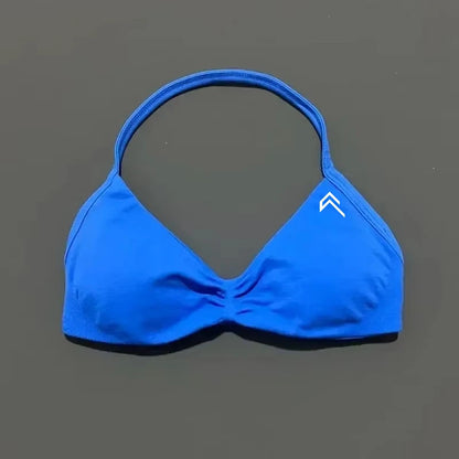 Oner Active Sport Yoga Bra Strappy Backless Yoga Gym Bra Removable Cups Women Workout Fitness Clothing Gym Top Halter Sport Bras