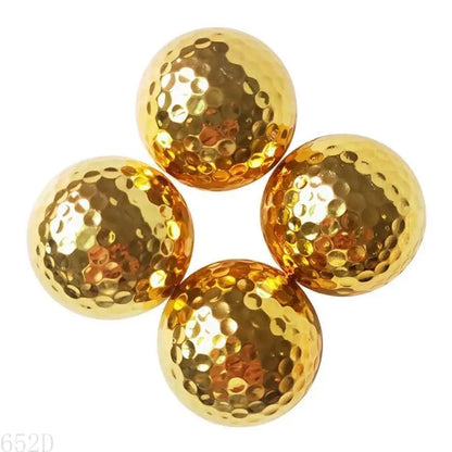 AP28 4.26cm 1.68In Plated Gold Golf Balls for Golfer Indoor Outdoor Swing Putter Training Practice Balls For