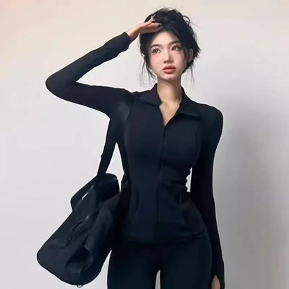 Tops Yoga Clothing Zipper Slim Jacket Long Sleeve Athletic Casual Fitness Women's Jacket