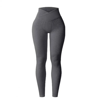 Yoga Leggings Ribbed Yoga Leggings for Women High Waist Athletic Workout Pants Indoor Outdoor Sports Exercise Casual Wear