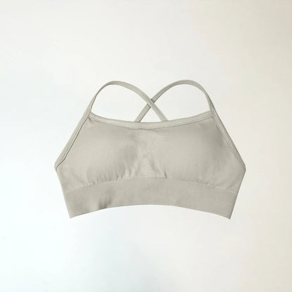 Backless Sports Bra High Support Fitness Underwear Back Cross Gym Crop Top Women Training Running Workout Seamless Bras