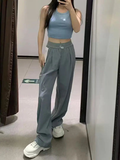 Yoga Sweatpants Women's Clothing Outdoor Leisure Classic style Sports High Waist Straight Leg Wide Pants Comfortable Loose