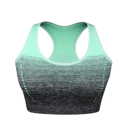 Sports Bra High Stretch Breathable Top Fitness Women Padded for Running Yoga Gym Seamless Crop Bra Gradient Sport Bra