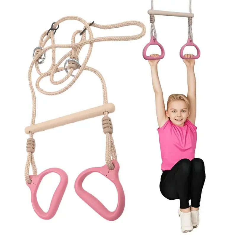 Trapeze Swing Gym Equipment Rings Bar Adjustable Sensory Ergonomic Stable Game For Kids Adults Children Backyard Playground