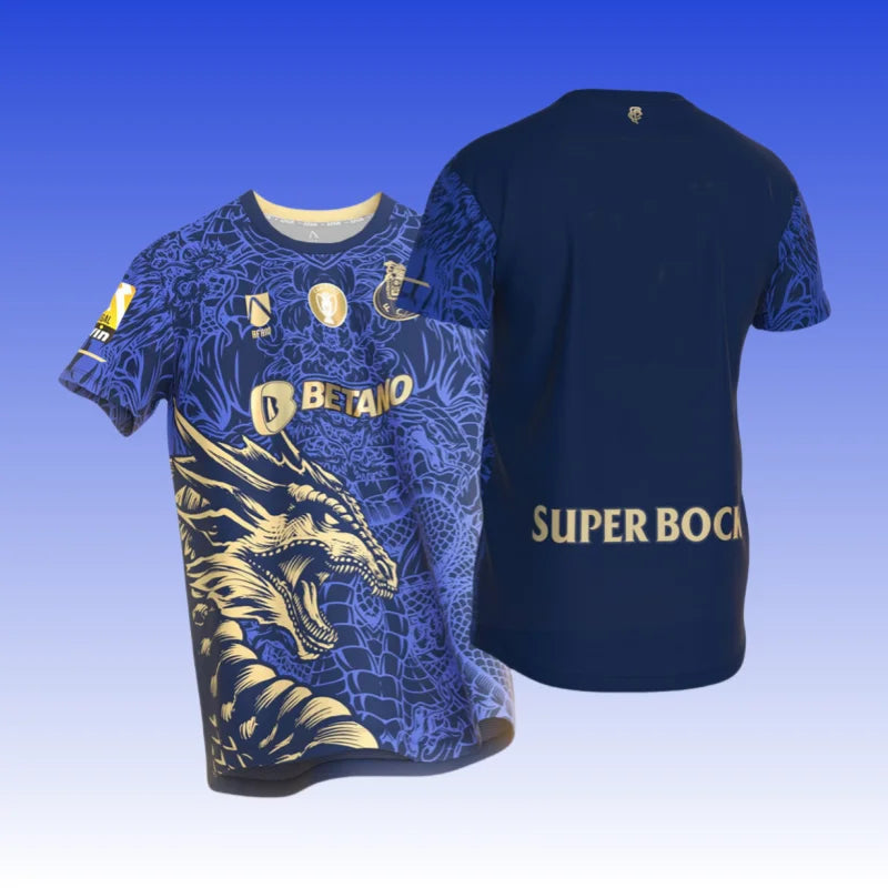 Training Exercise Soccer TShrit Men's Clothing Special Edtion Blue Retro Porto Jersey Breathable Quick Dry Oversized Summer Tops