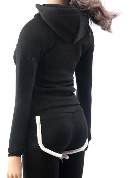 FA007 1/6 Female Figure Accessory Yoga Clothing Fitness Wear Hoodie Sweatshirt Sweatpants Suit Clothes Set for 12'' Body Collect