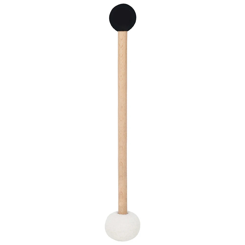 Singing Bowl Mallet Double-ended Felt Rubber Drum Sticks Percussion Bass Wooden Handle Lightweight Portable Practice Musical