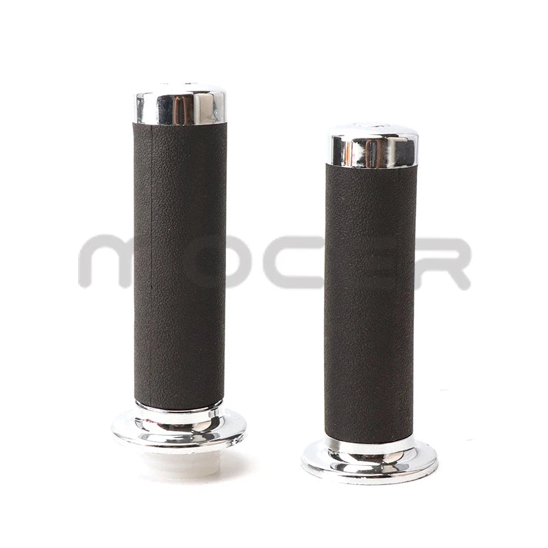 1 Pair 22mm Motorcycle Handlebar Hand Grips Black And Sliver Rubber Plastic Handle Bar For Honda Yamaha