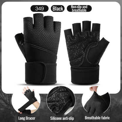 Gym Gloves Grips Anti-Skid Wrist Straps Protector for wrist training anti-slip half finger movement anti-cocoon Palm Protection