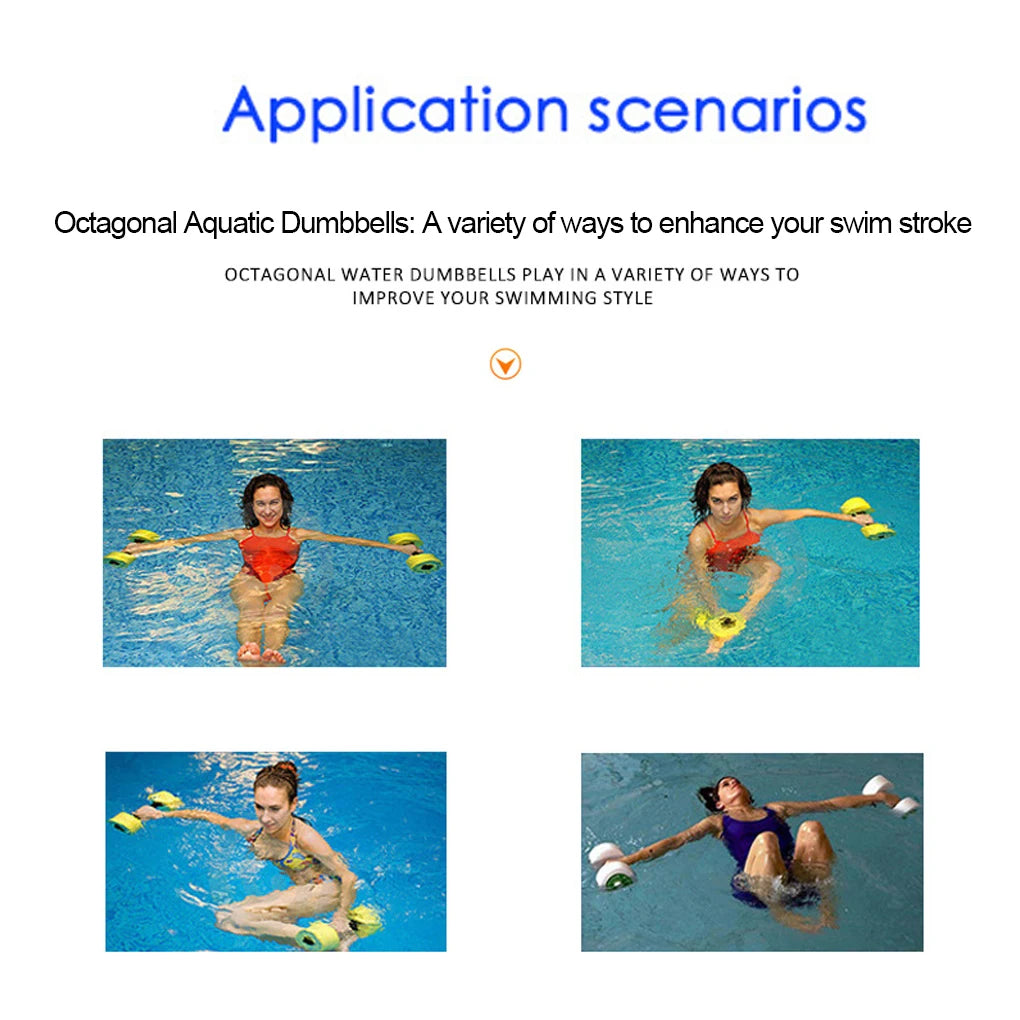 2pcs EVA Water Dumbbell Pool Exercise Floating Dumbbell Aquatic Exercise Dumbbells Arm Weights Sports Aerobic Fitness Equipment