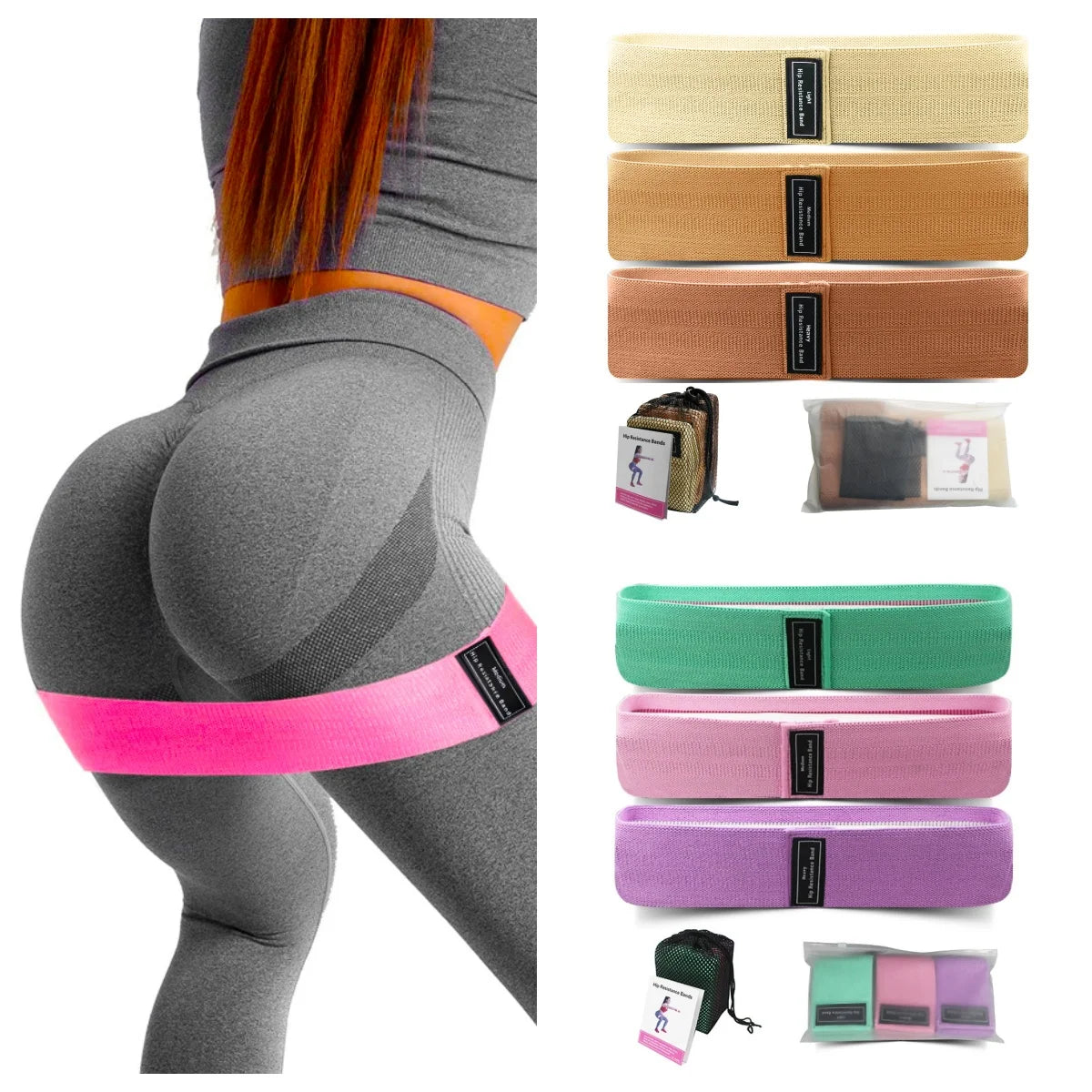 Ultimate Resistance Bands Set for Booty Workouts Squat Circle Stretch Fitness Strips Loops Yoga Gym Equipment