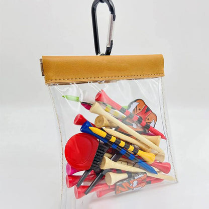 Golf Tees Pouch Golf Ball Bag With Clip Transparant Golf Nails Tote Bag Outdoor Sports Golf Accessories Jewelry Phone Wallet Bag
