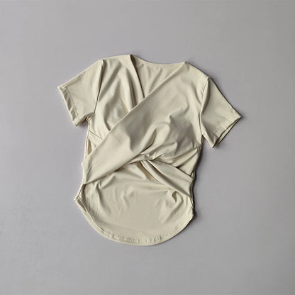 Yoga Clothing Design Top for Women in Summer Fashion Slim Short Sleeves Professional Pilates Skipping Rope Quick Drying Clothes