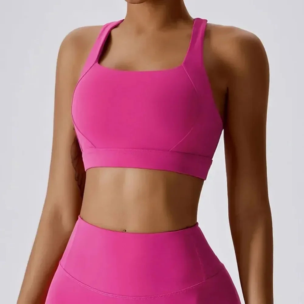 Women Cross Strap Sports Bra Top Women Push Up Sport Bra Yoga Gym Crop Top Brassiere Fitness Top Sport Bra Breathable Bras