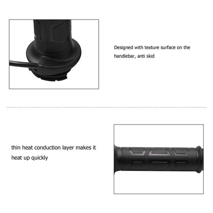 Electric Heated Hand Grips Texture Surface Motorcycle Heated Hand Grips Easy Installation 12V DC for atv for 22mm Handlebar