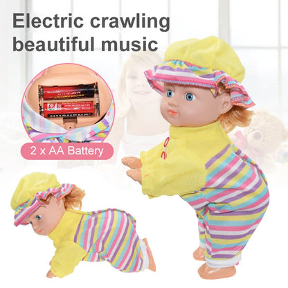 Electric crawling sound and light twisted buttocks doll cute children's doll