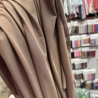 High-elastic Ultrafine Power mesh Net fabric Nude Flesh color 4 Way Stretch Spandex Mesh Underwear Stocking Yoga clothing fabric