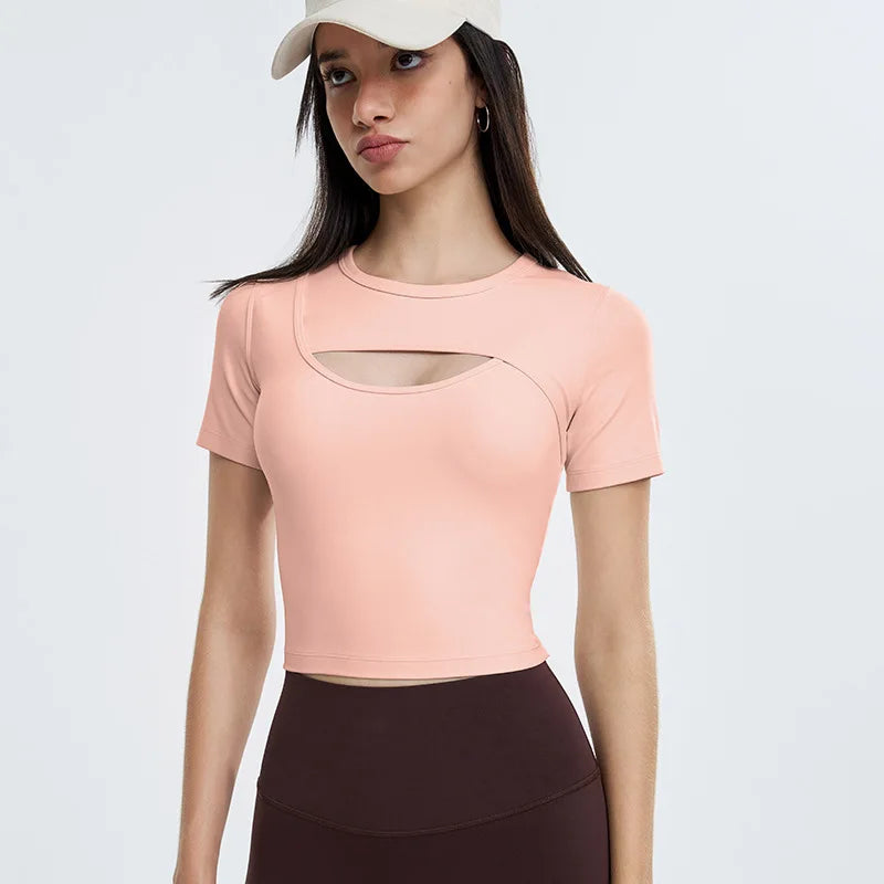 Fitness Clothing Short Sleeve Women Tight Sexy Athletic Tops Quick Drying t-shirt Yoga Clothing