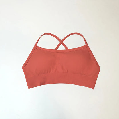 Backless Sports Bra High Support Fitness Underwear Back Cross Gym Crop Top Women Training Running Workout Seamless Bras