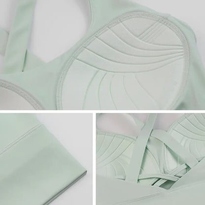 Sports Bra Women Summer Shock-absorbing Gathering Double Breast Strap Yoga Vest Quick Drying Anti Sagging Shaping Fitness Bra