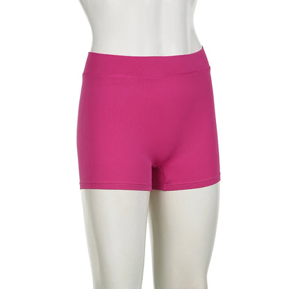 Darlingaga Casual Solid Ruched Skinny Summer Shorts Women Sportswear Gym Basic Short Pants Folds Yoga Clothing Streetwear Bottom