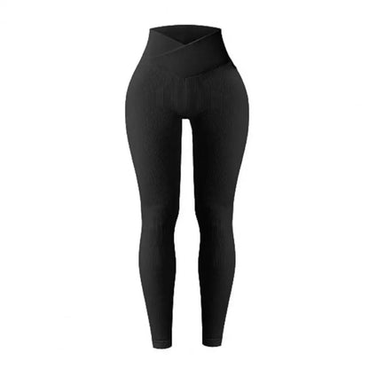 Yoga Leggings Ribbed Yoga Leggings for Women High Waist Athletic Workout Pants Indoor Outdoor Sports Exercise Casual Wear
