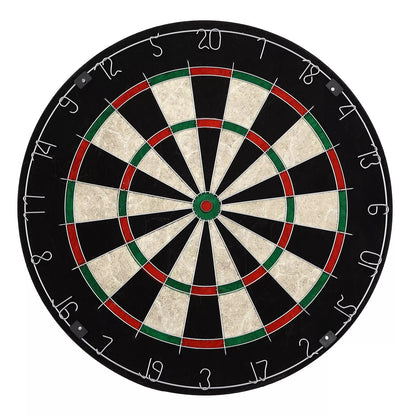 Brown Wall-Mounted Wooden Dartboard with Cabinet & Dart Set, Perfect for Adults