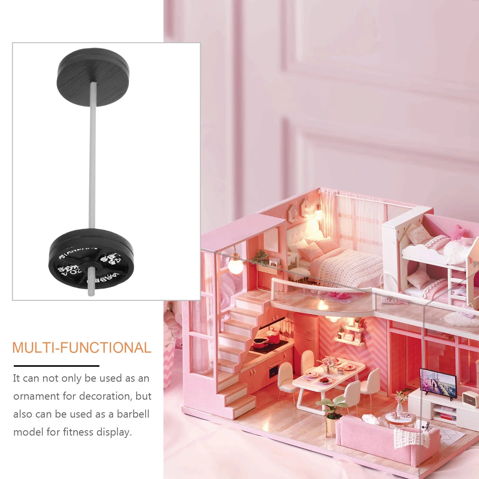 Barbell Model Mini Infant Toys Dumbbel Dollhouse Miniature Ornament Decoration Small Plastic Fitness Accessories for