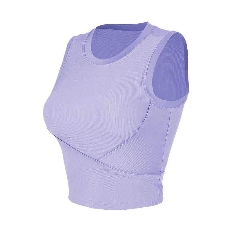 Women's Racerback Sports Bras with Padded - Summer Sleeveless Yoga Top Fitness Workout Running Shirt Breathable Quick Dry Vest