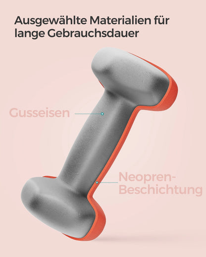 SONGMICS dumbbells set 2x1 kg dumbbell set short dumbbells hexagon neoprene coating