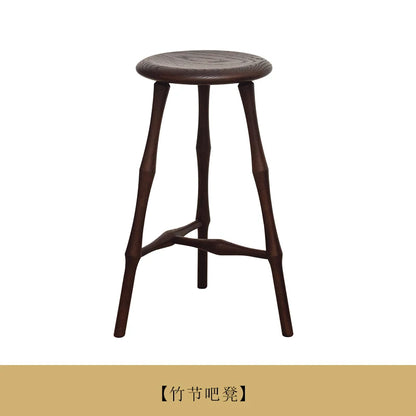 Bar stool medieval solid wood home Windsor tall round stool cafe restaurant furniture
