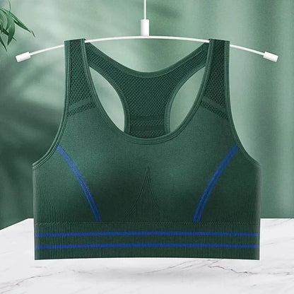 Sports Bra for Women, Back Padded Strappy Sports Bras Medium Support Yoga Bra with Fixed Cups