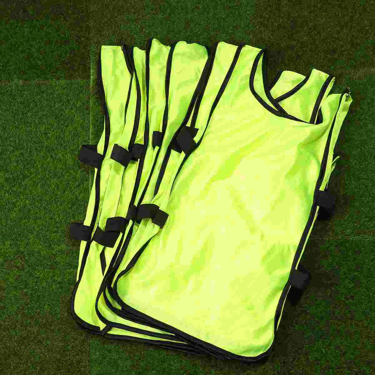 6Pcs Durable Football Vest Training Waistcoat Soccer Jerseys Practice Uniform Sports Teamwear Apparel Football