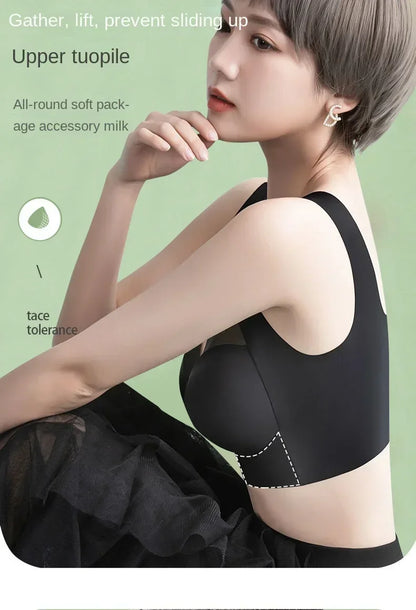 Women Lace Sport Bras Plus Size Seamless Bra Bralette Backless Lady Brassiere Vest Female Gathers Shock-Proof Wireless Top L-3XL