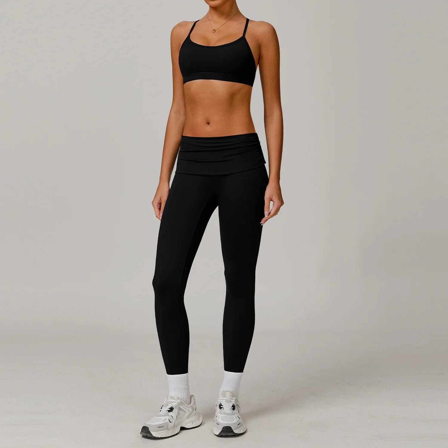 Yoga Clothing Set Women's High Waisted Leggings Gym Top 2 Pieces Fitness Exercise Clothing Fitness Workout Underwear Yoga Suits