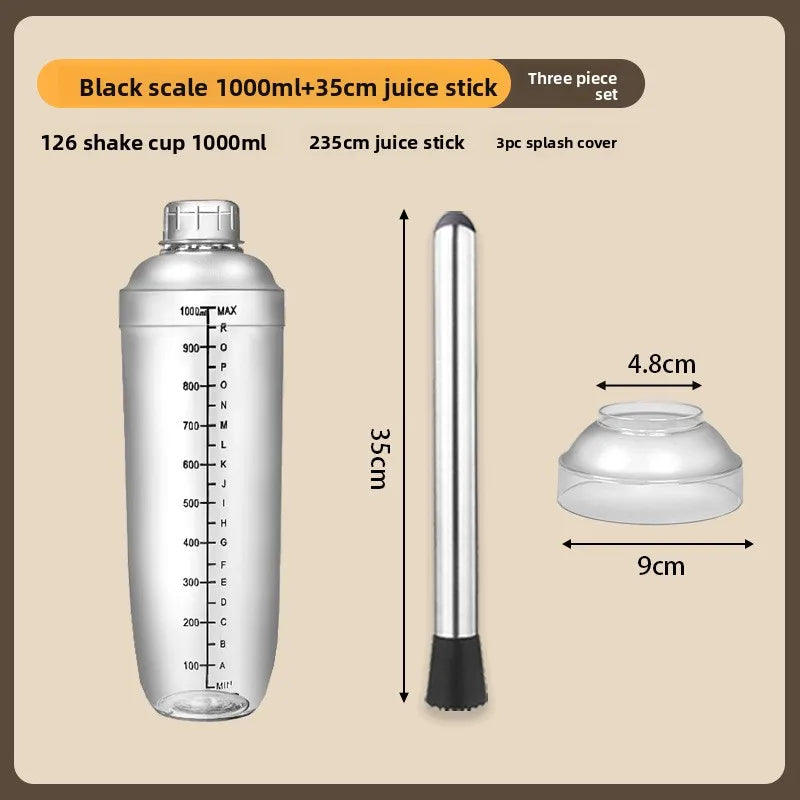 Cocktail Shaker 500ml Plastic Home Milk Tea Drink Wine Mixer Shake Bottle with Bar BartendercSet Cocktail Shaker for Party