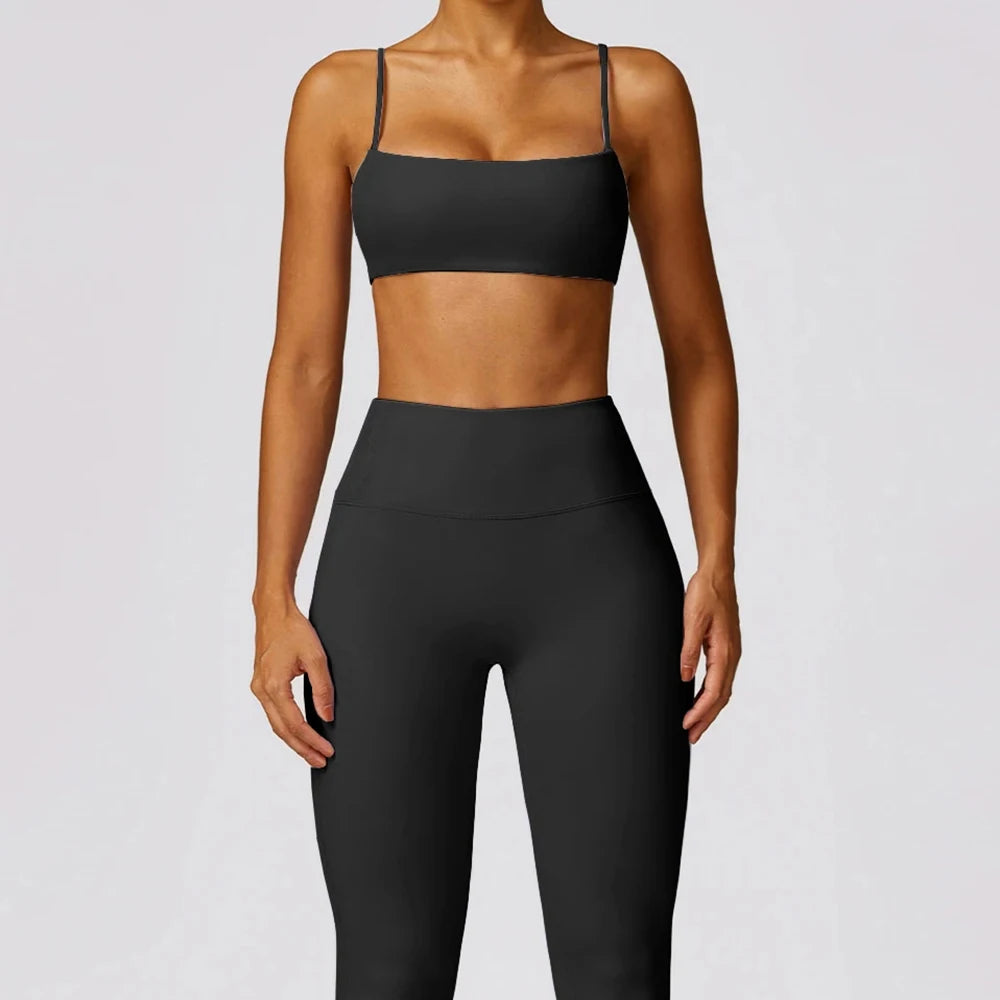 2 Pieces Yoga Set Women Gym Tracksuit Sport Bras Fitness Leggings Outfits Workout Suits Ladies Training Clothes Sets Sportwear