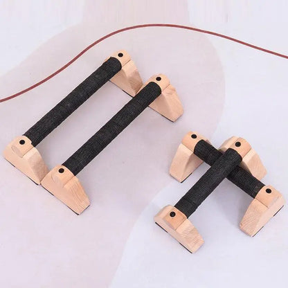 Solid Wood Push up Bar Pull up Stand Handles Parallettes Handles Exercise Equipment for Home Wood Parallettes Bar for Floor Use