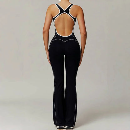 Seamless Yoga Jumpsuits Sports Fitness Peach Hip Backless wide-leg trousers One-Piece Workout Clothe Gym Bodysuit for Women