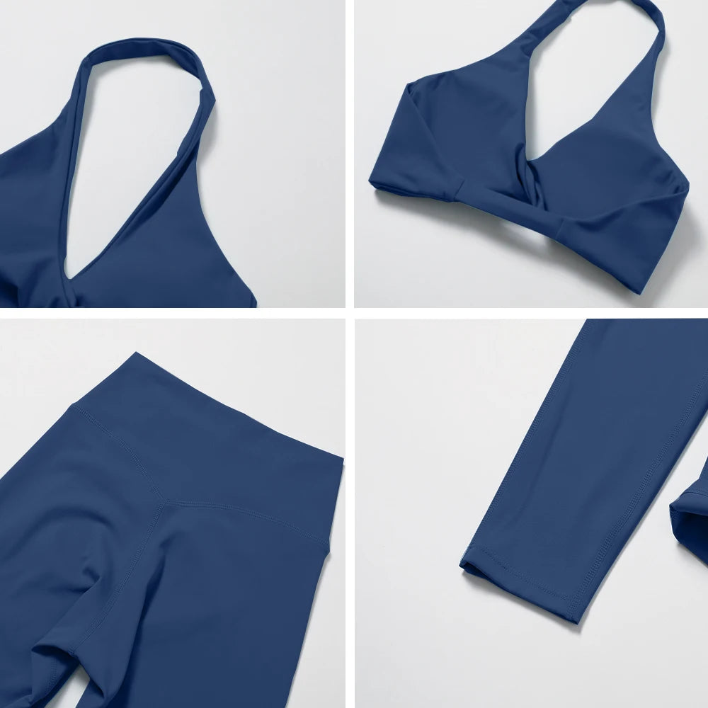 2 Pieces Yoga Set Women Gym Tracksuit Sport Bras Fitness Leggings Outfits Workout Suits Ladies Training Clothes Sets Sportwear