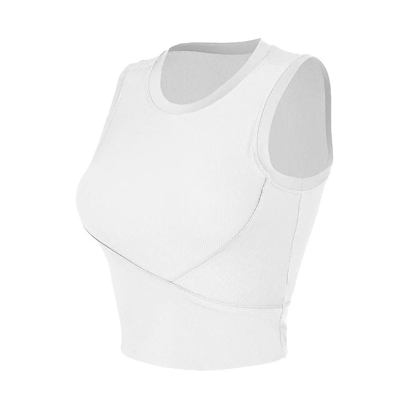 Women's Racerback Sports Bras with Padded - Summer Sleeveless Yoga Top Fitness Workout Running Shirt Breathable Quick Dry Vest